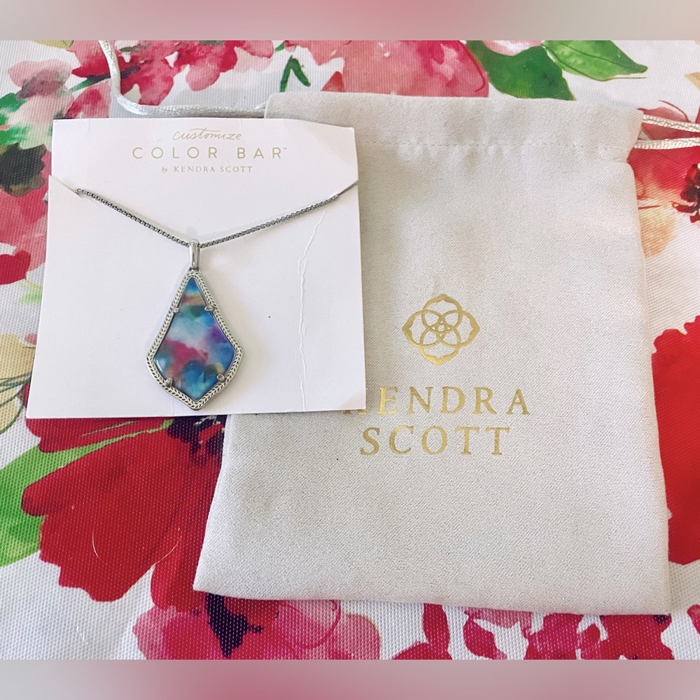 Kendra Scott Alex Necklace Silver with Watercolor Illusion Pendant